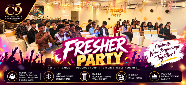 College fresher party celebration at Hotel C9 Banquet Hall and Discotheque in Jaipur